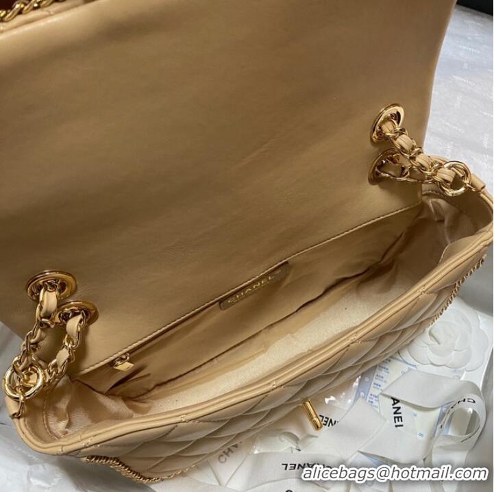 Pretty Style Chanel SMALL FLAP BAG AS1672 apricot