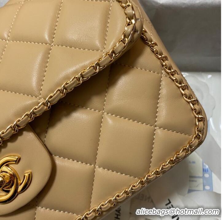 Pretty Style Chanel SMALL FLAP BAG AS1672 apricot