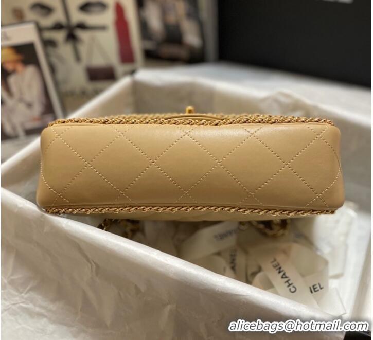 Pretty Style Chanel SMALL FLAP BAG AS1672 apricot