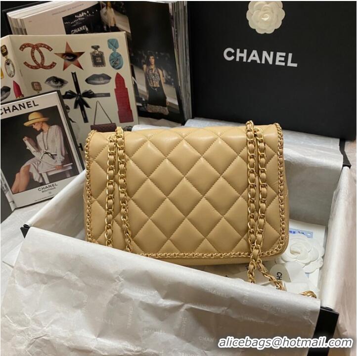 Pretty Style Chanel SMALL FLAP BAG AS1672 apricot