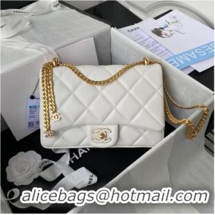 Traditional Specials Chanel SMALL Lambskin FLAP BAG AS1793 white