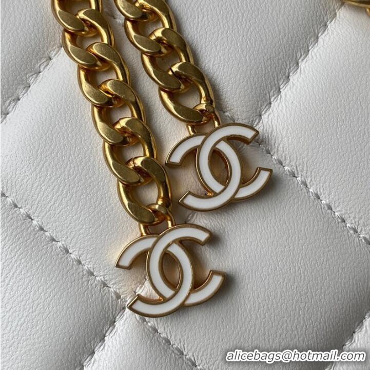 Traditional Specials Chanel SMALL Lambskin FLAP BAG AS1793 white