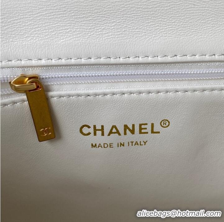 Traditional Specials Chanel SMALL Lambskin FLAP BAG AS1793 white