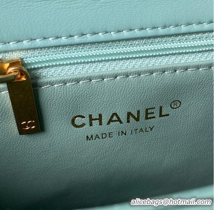 Promotional Chanel SMALL Lambskin FLAP BAG AS1793 SKY BLUE