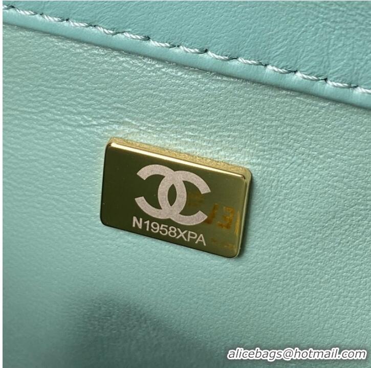 Promotional Chanel SMALL Lambskin FLAP BAG AS1793 SKY BLUE