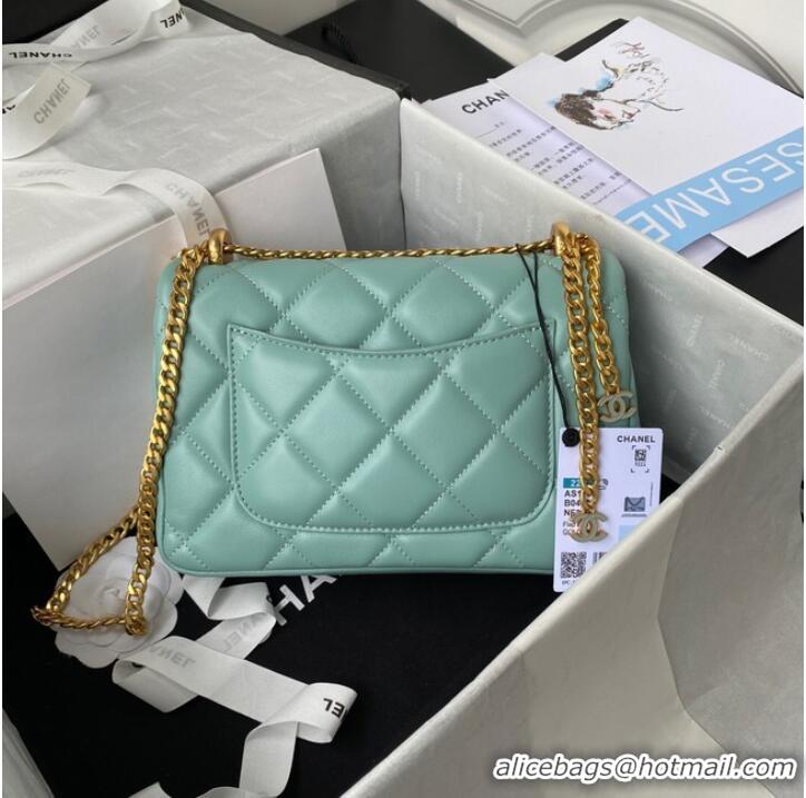 Promotional Chanel SMALL Lambskin FLAP BAG AS1793 SKY BLUE