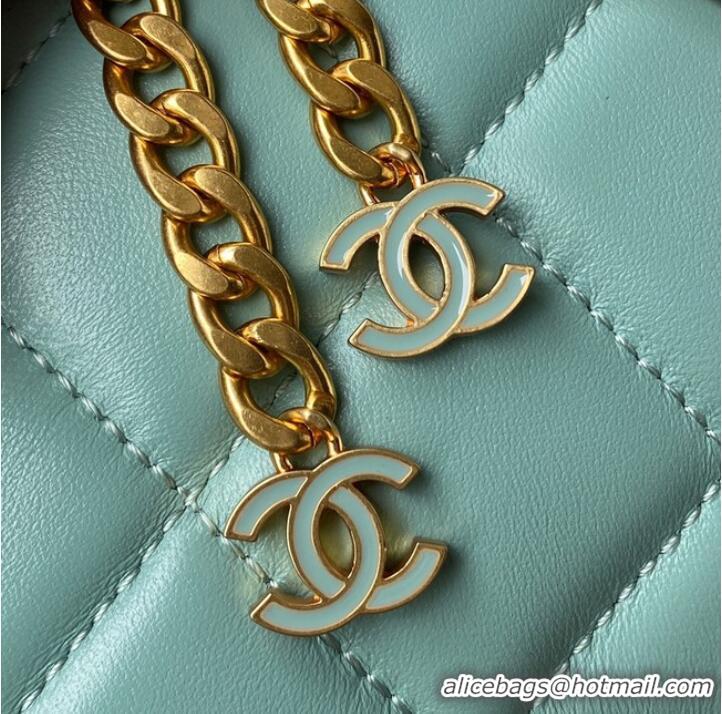 Promotional Chanel SMALL Lambskin FLAP BAG AS1793 SKY BLUE