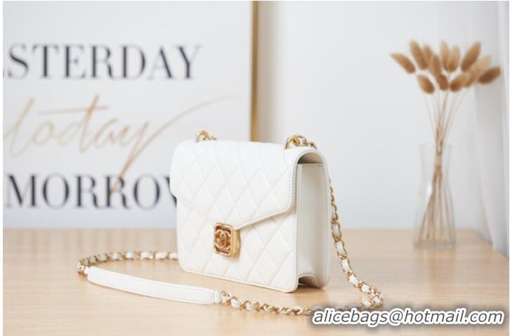 Unique Grade Chanel Lambskin FLAP BAG AS2840 white