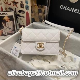 Buy Fashionable Chanel Flap Shoulder Bag Grained Calfskin AS3002 white