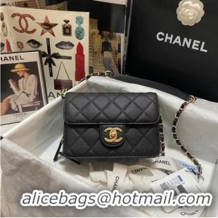 Luxurious Chanel Flap Shoulder Bag Grained Calfskin AS3002 black