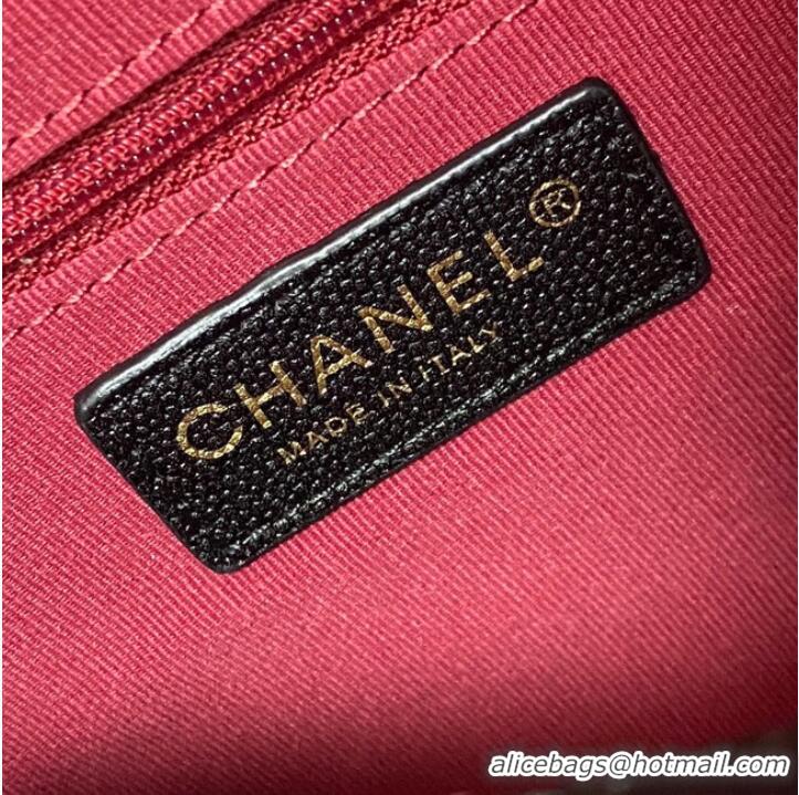 Luxurious Chanel Flap Shoulder Bag Grained Calfskin AS3002 black