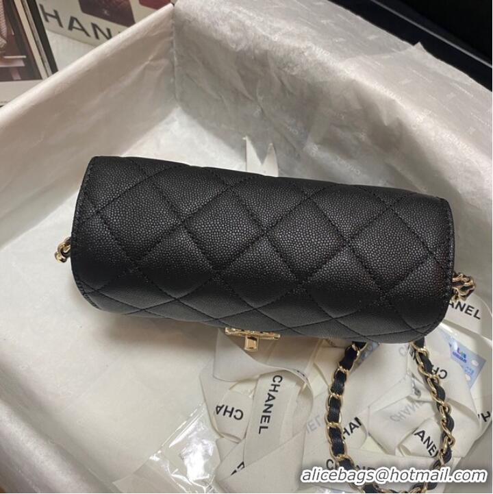 Luxurious Chanel Flap Shoulder Bag Grained Calfskin AS3002 black