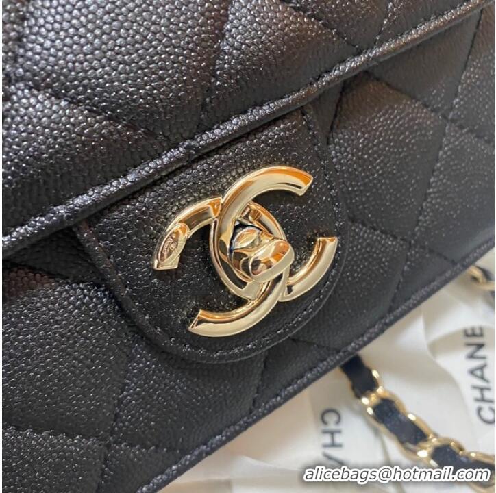 Luxurious Chanel Flap Shoulder Bag Grained Calfskin AS3002 black