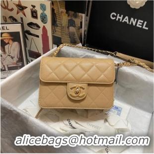 Well Crafted Chanel Flap Shoulder Bag Grained Calfskin AS3002 apricot