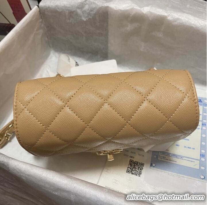 Well Crafted Chanel Flap Shoulder Bag Grained Calfskin AS3002 apricot