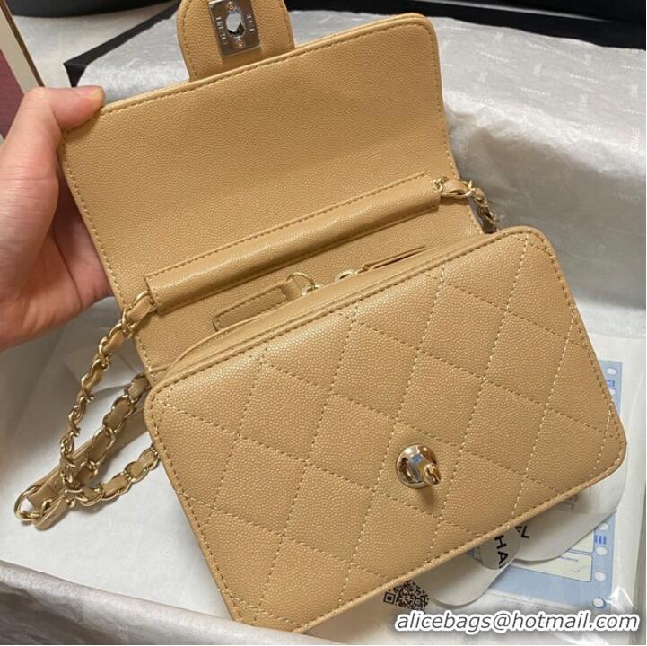 Well Crafted Chanel Flap Shoulder Bag Grained Calfskin AS3002 apricot