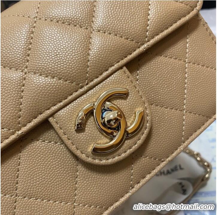 Well Crafted Chanel Flap Shoulder Bag Grained Calfskin AS3002 apricot