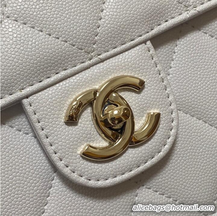 Refined Promotional Chanel Flap Shoulder Bag Grained Calfskin AS3003 white