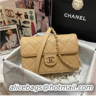 Well Crafted Chanel Flap Shoulder Bag Grained Calfskin AS3002 apricot