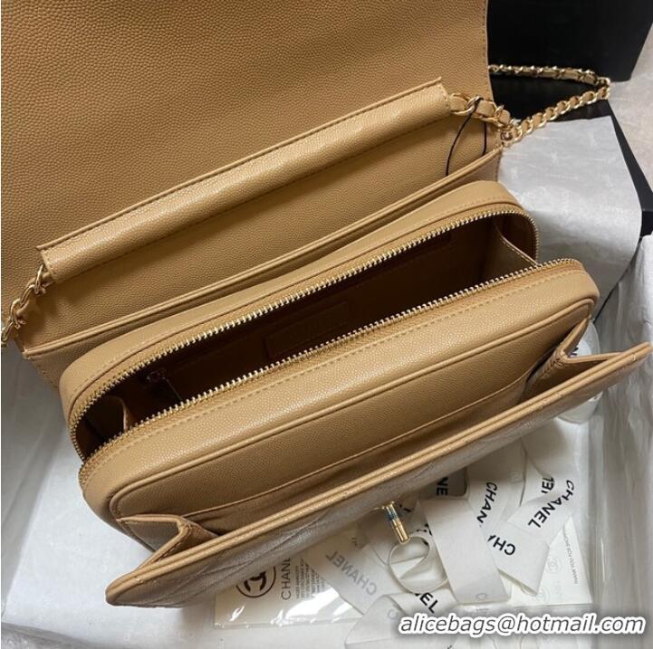 Well Crafted Chanel Flap Shoulder Bag Grained Calfskin AS3002 apricot