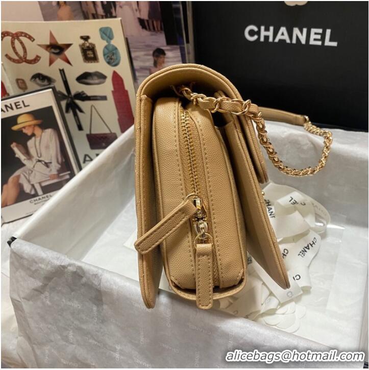 Well Crafted Chanel Flap Shoulder Bag Grained Calfskin AS3002 apricot