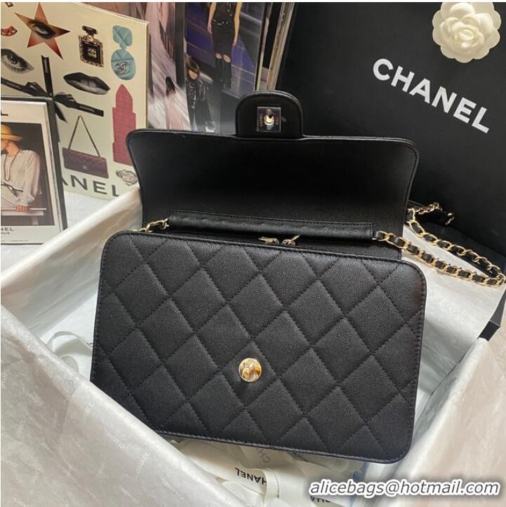 Shop Discount Chanel Flap Shoulder Bag Grained Calfskin AS3002 black