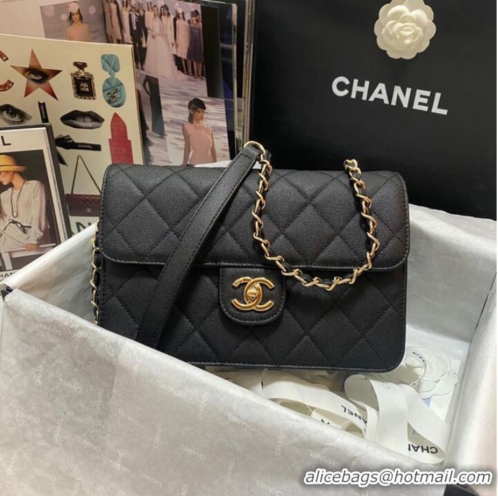 Shop Discount Chanel Flap Shoulder Bag Grained Calfskin AS3002 black