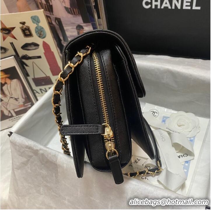 Shop Discount Chanel Flap Shoulder Bag Grained Calfskin AS3002 black