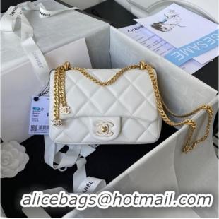 Buy Discount Chanel SMALL Lambskin FLAP BAG AS1792 white