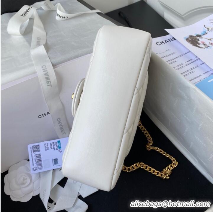 Buy Discount Chanel SMALL Lambskin FLAP BAG AS1792 white