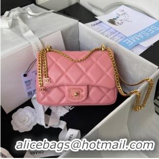 Buy Fashionable Chanel SMALL Lambskin FLAP BAG AS1792 pink