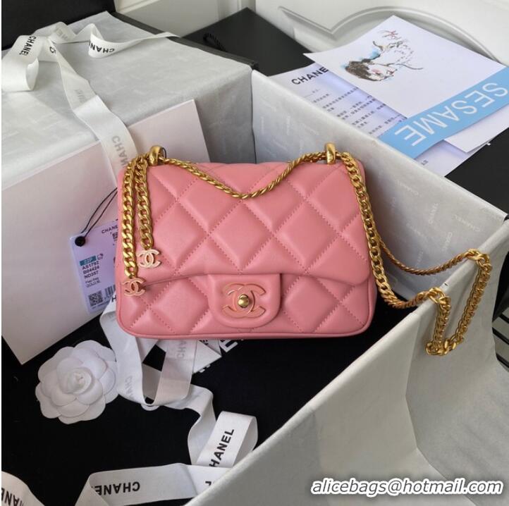 Buy Fashionable Chanel SMALL Lambskin FLAP BAG AS1792 pink