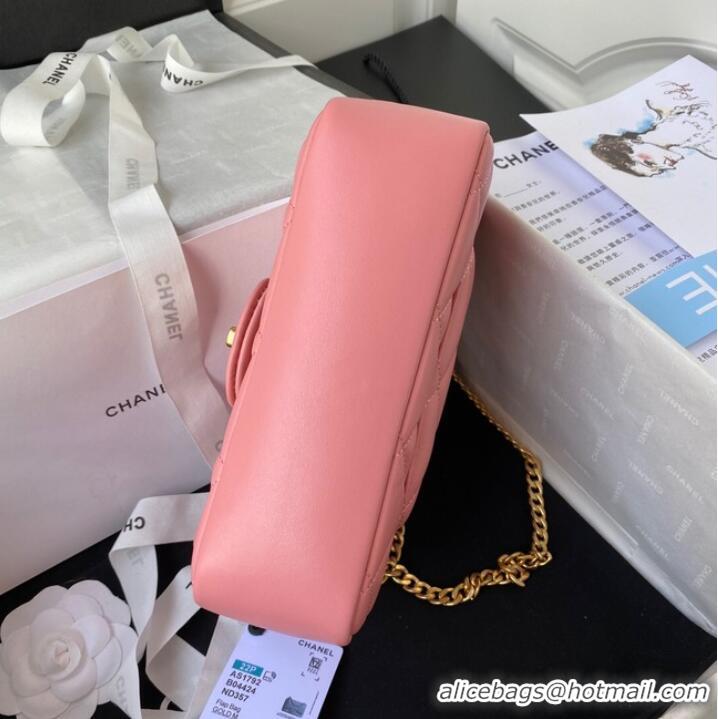 Buy Fashionable Chanel SMALL Lambskin FLAP BAG AS1792 pink