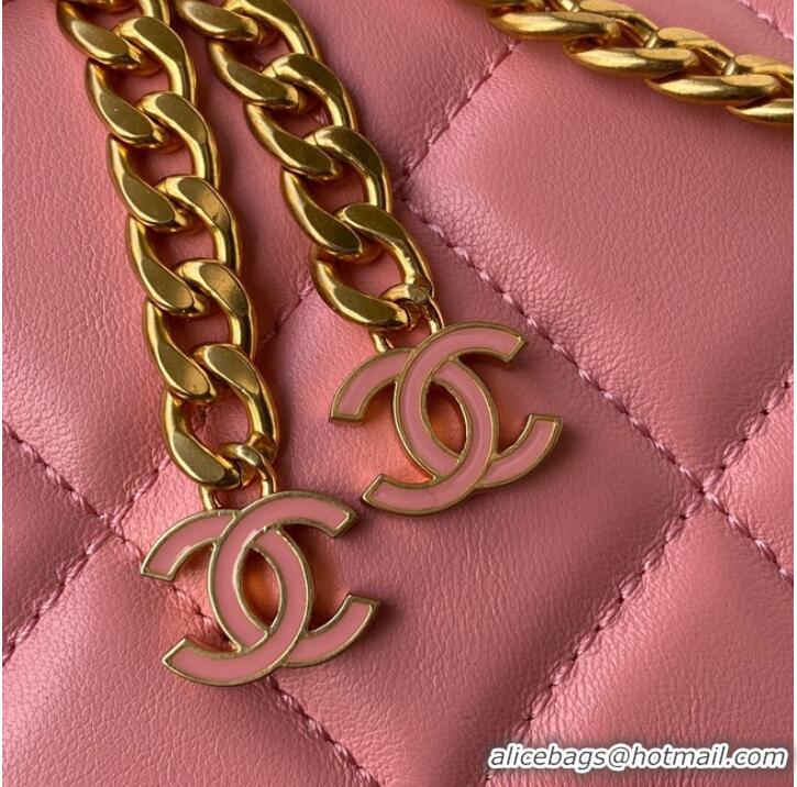 Buy Fashionable Chanel SMALL Lambskin FLAP BAG AS1792 pink