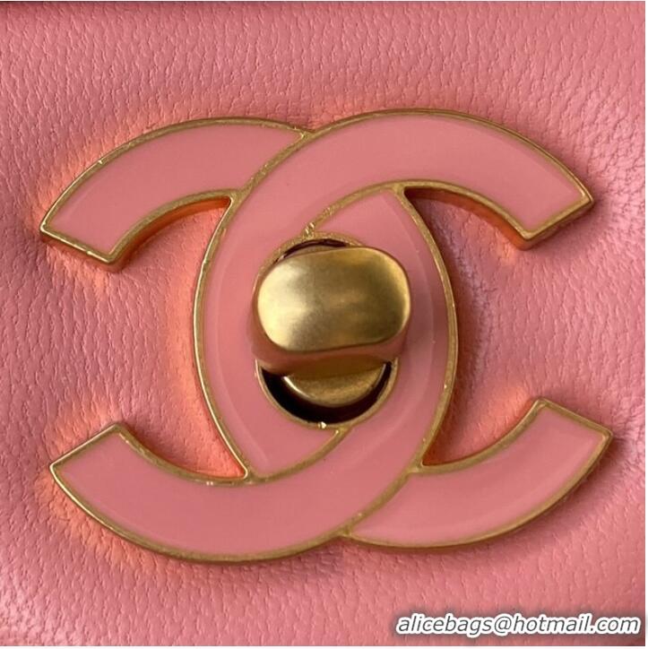 Buy Fashionable Chanel SMALL Lambskin FLAP BAG AS1792 pink