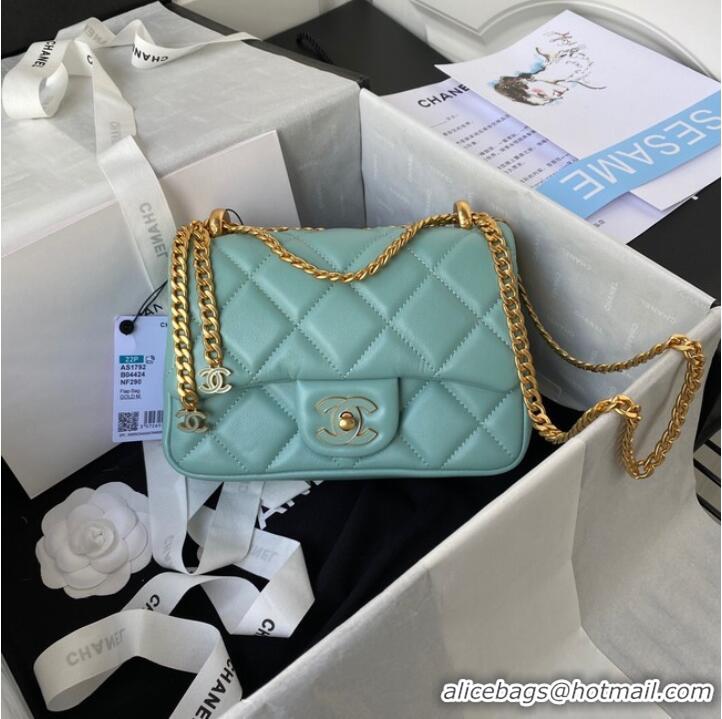 Cheapest Chanel SMALL Lambskin FLAP BAG AS1792 light blue