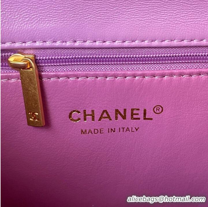 Good Product Chanel SMALL Lambskin FLAP BAG AS1792 purple