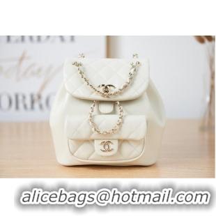 Hot Style Chanel Backpack Sheepskin Original Leather AS2908 white