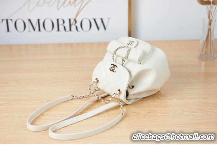 Hot Style Chanel Backpack Sheepskin Original Leather AS2908 white