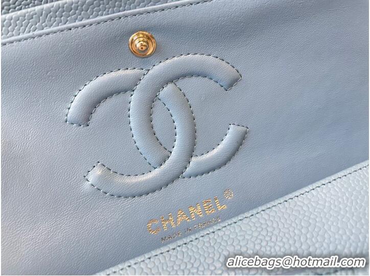 Classic Chanel 2.55 Original Leather Flap Bag 1112 Light Blue with Silver Hardware