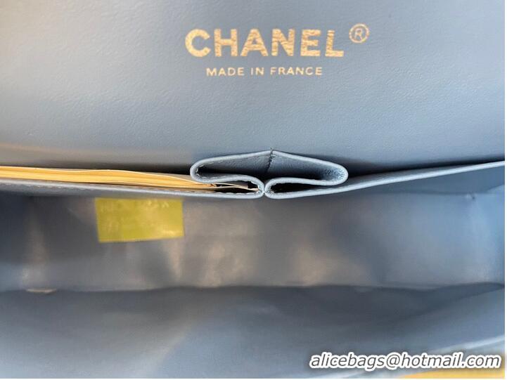 Classic Chanel 2.55 Original Leather Flap Bag 1112 Light Blue with Silver Hardware