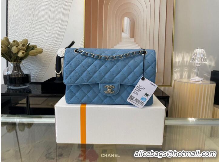 Classic Chanel 2.55 Original Leather Flap Bag 1112 Light Blue with Silver Hardware