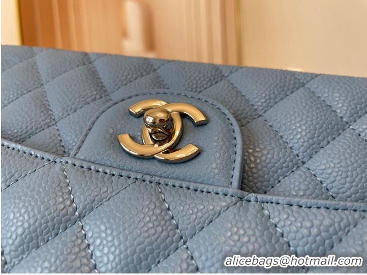 Classic Chanel 2.55 Original Leather Flap Bag 1112 Light Blue with Silver Hardware