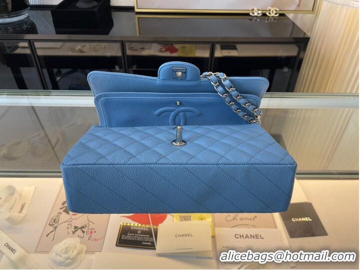 Classic Chanel 2.55 Original Leather Flap Bag 1112 Light Blue with Silver Hardware