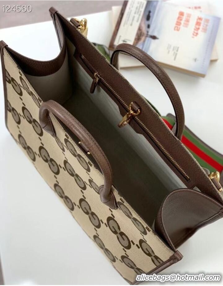 Famous Brand Gucci Tote bag with jumbo GG 678839 brown