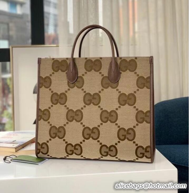 Famous Brand Gucci Tote bag with jumbo GG 678839 brown