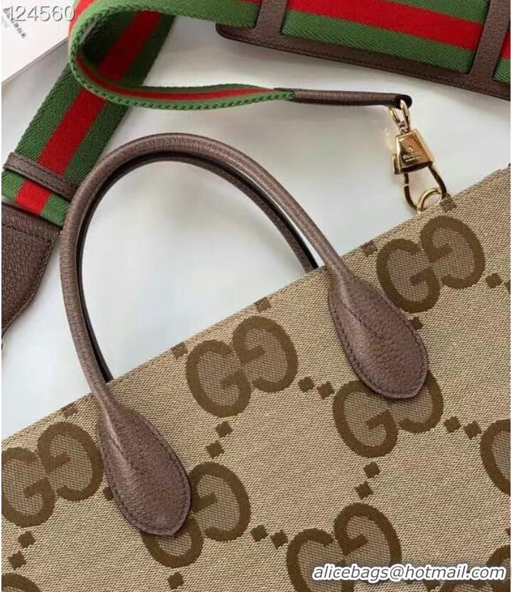 Famous Brand Gucci Tote bag with jumbo GG 678839 brown