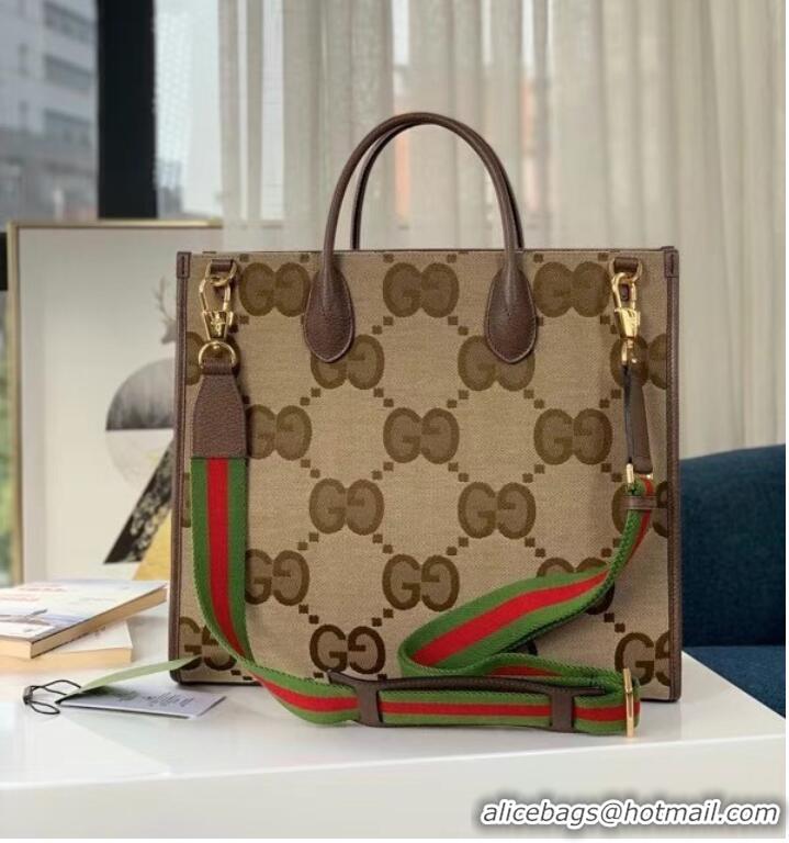 Famous Brand Gucci Tote bag with jumbo GG 678839 brown