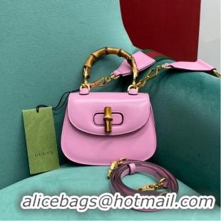 Super Quality Gucci Mini top handle bag with Bamboo 686864 pink