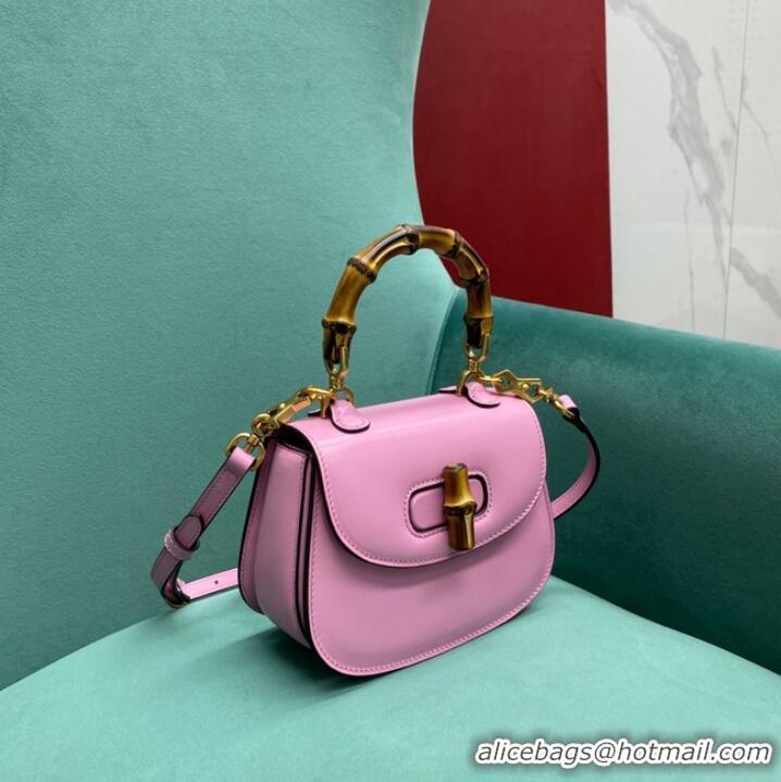 Super Quality Gucci Mini top handle bag with Bamboo 686864 pink